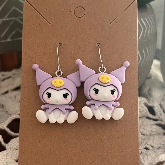 *3 for $20* Purple Sanrio Kuromi Earrings - Picture 2 of 4